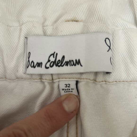 Sam Edelman Cotton Utility Shorts W/ Belt Weekend Ready Summer Vibes Size 32 - Picture 5 of 5